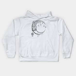 Light Moon with Roses Kids Hoodie